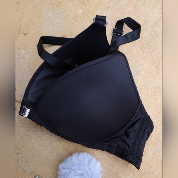 Shein Black Front-Close Push Up Bra Size S - Picture 2 of 4